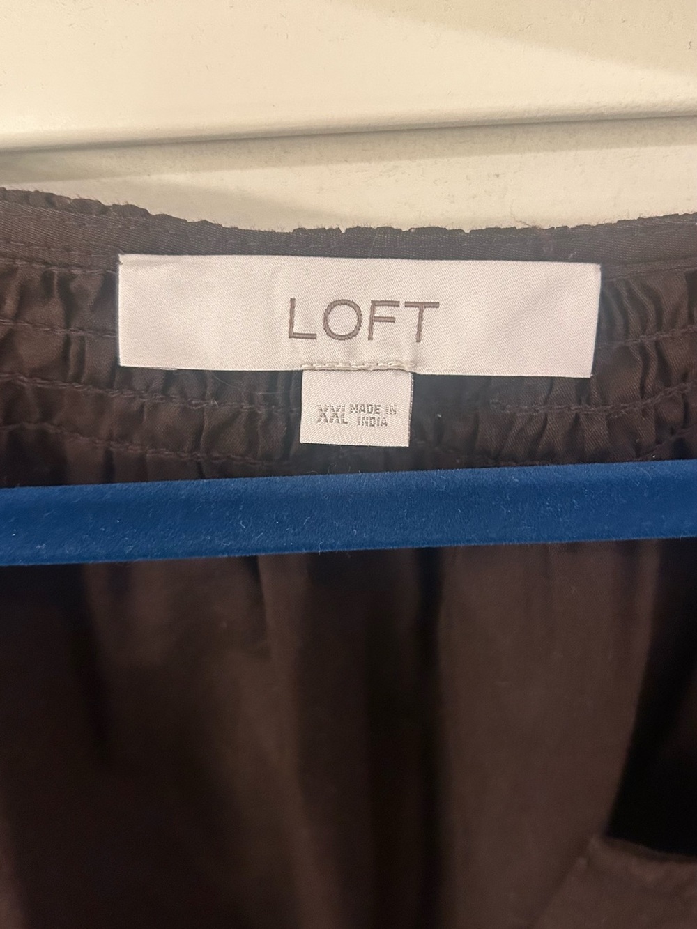 LOFT Brown 3/4 Sleeve Cotton Top - Picture 3 of 3